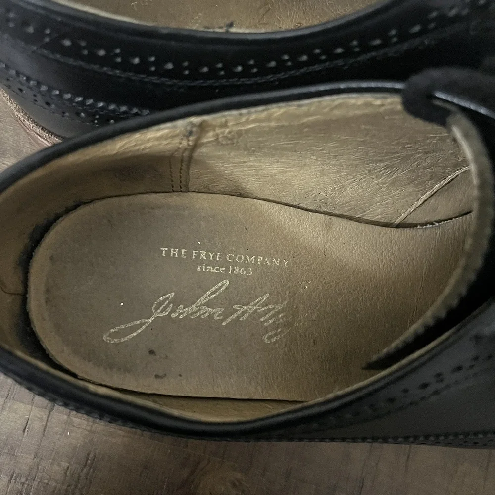 Frye Black Leather Oxford Wingtip Lace Up Men's‎ Dress Shoe Size 10D
